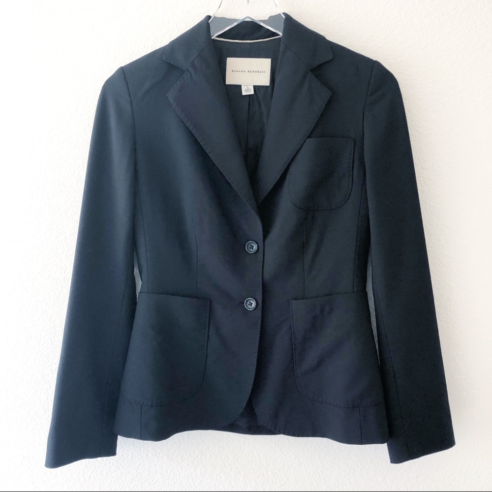 Banana Republic black wool blend blazer